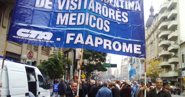 Visitadores médicos intensifican las protestas en los laboratorios por paritarias Visitadores médicos intensifican las protestas en los laboratorios por paritarias