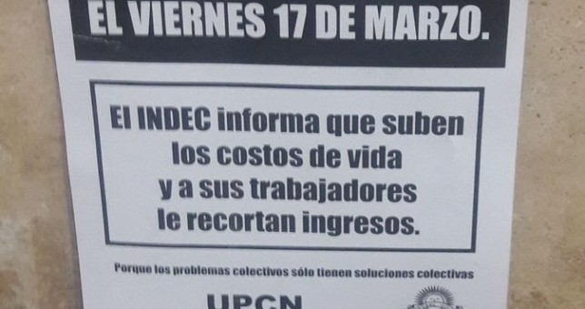 UPCN se le plantó al Indec de Macri UPCN se le plantó al Indec de Macri