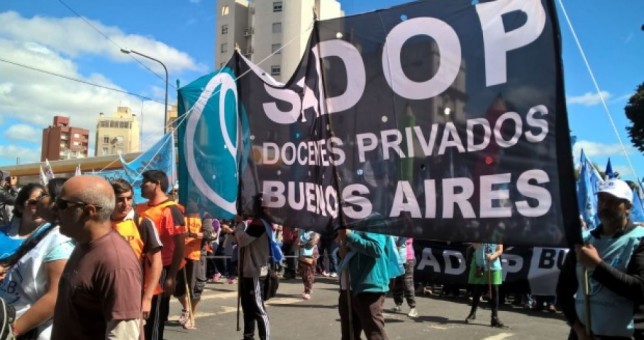 Docentes privados llevaron el reclamo de paritaria nacional a la OIT Docentes privados llevaron el reclamo de paritaria nacional a la OIT
