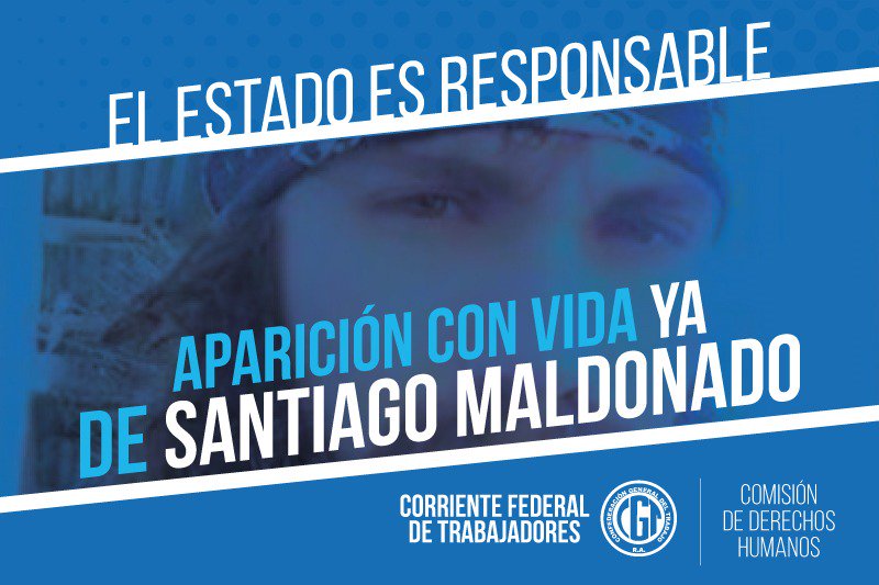 La Corriente responsabilizó a Bullrich por la desaparición de Santiado Maldonado