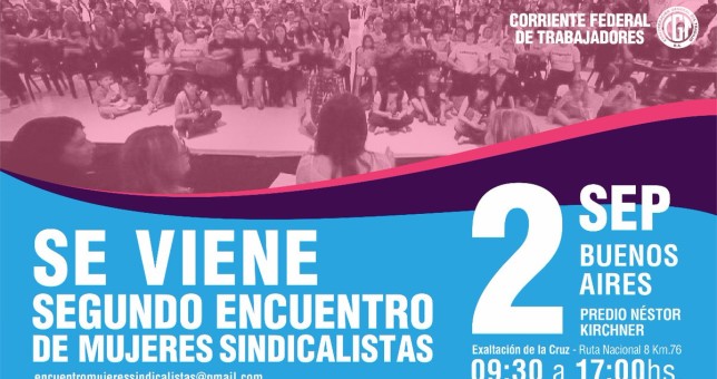 Se realizará el 2° Encuentro Nacional de Mujeres Sindicalistas
