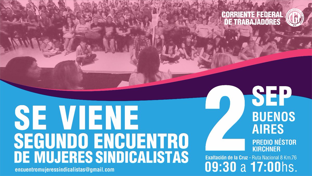 Se realizará el 2° Encuentro Nacional de Mujeres Sindicalistas