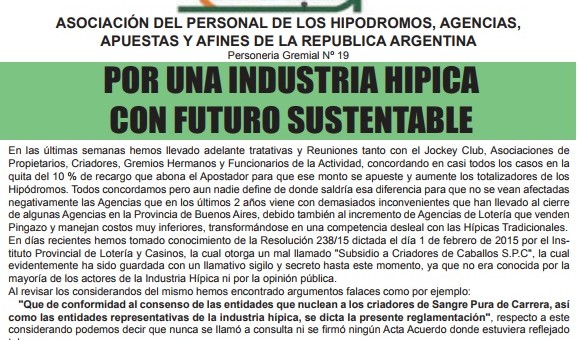 Reclaman soluciones de Vidal para tener una industria hípica “con futuro sustentable” Reclaman soluciones de Vidal para tener una industria hípica “con futuro sustentable”
