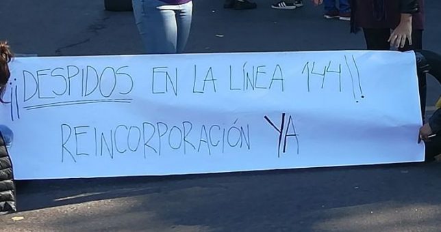 Vidal despidió a 5 trabajadoras de la Línea 144 por adherirse a un paro Vidal despidió a 5 trabajadoras de la Línea 144 por adherirse a un paro