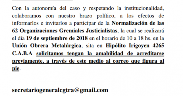 Aislado, Barrionuevo busca armar sus propias 62 Organizaciones Aislado, Barrionuevo busca armar sus propias 62 Organizaciones