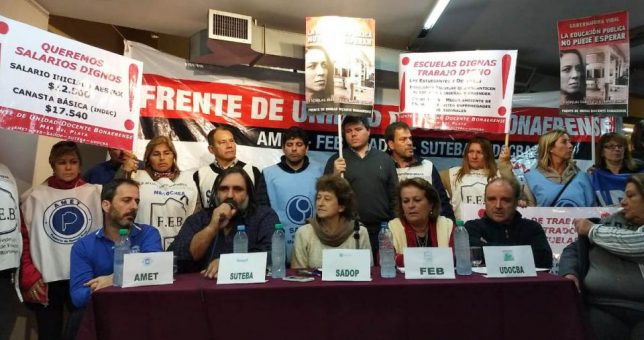 Con una huelga de 48 horas, los docentes bonaerenses se suman al paro nacional