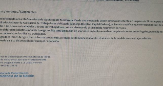 El Gobierno ordenó descontar el día a las mujeres que se sumaron al #8M