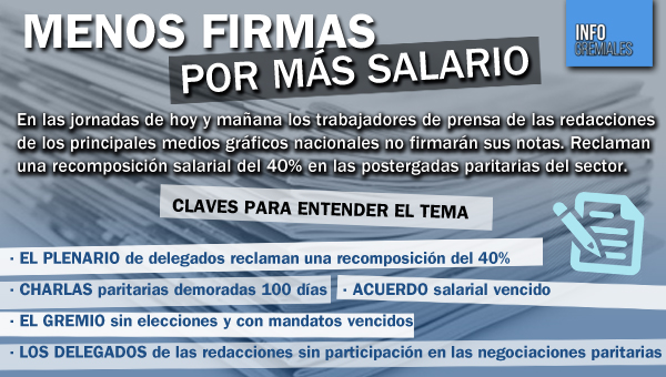 Menos firmas por más salario