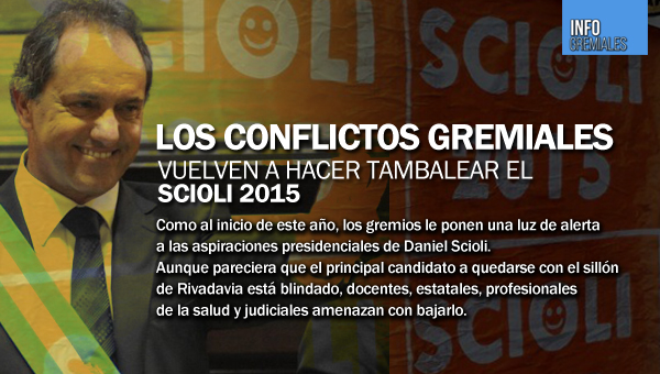 Los conflictos gremiales hacen tambalear a Scioli