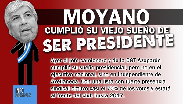 Moyano cumplió su viejo sueño de ser presidente