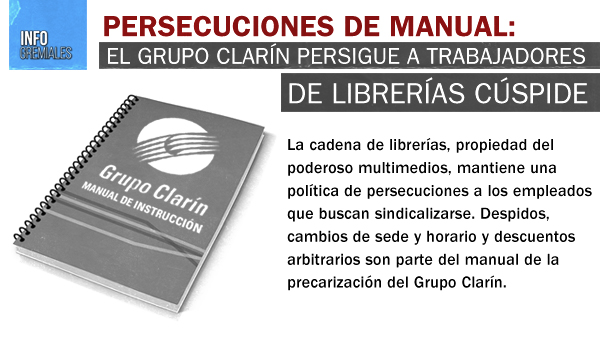 Persecuciones a trabajadores de librerías Cúspide