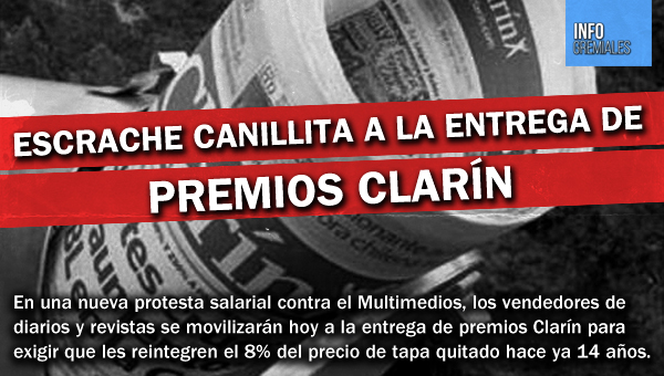 Escrache canillita a la entrega de premios Clarín