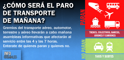 ¿Cómo será el paro de transporte de mañana?