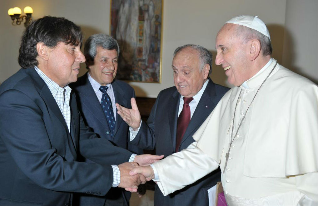 Micheli y De Gennaro con el Papa