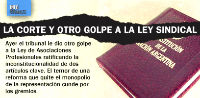 La Corte y otro golpe a la ley sindical