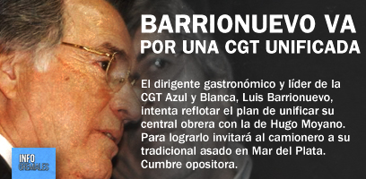 Barrionuevo va por una CGT unificada