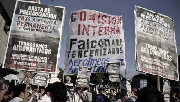 Tercerizados aeronáuticos cortarán Av. Costanera