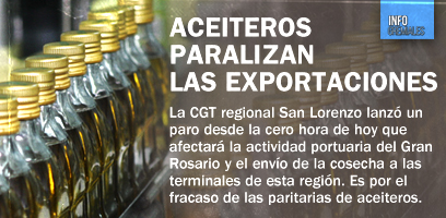 Aceiteros paralizan las exportaciones