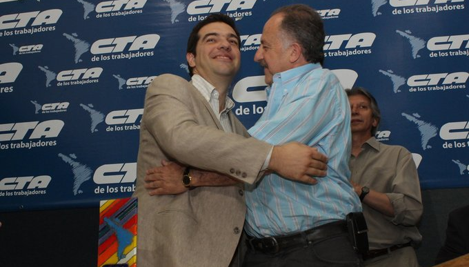 La CTA de Yasky, en Grecia con Tsipras