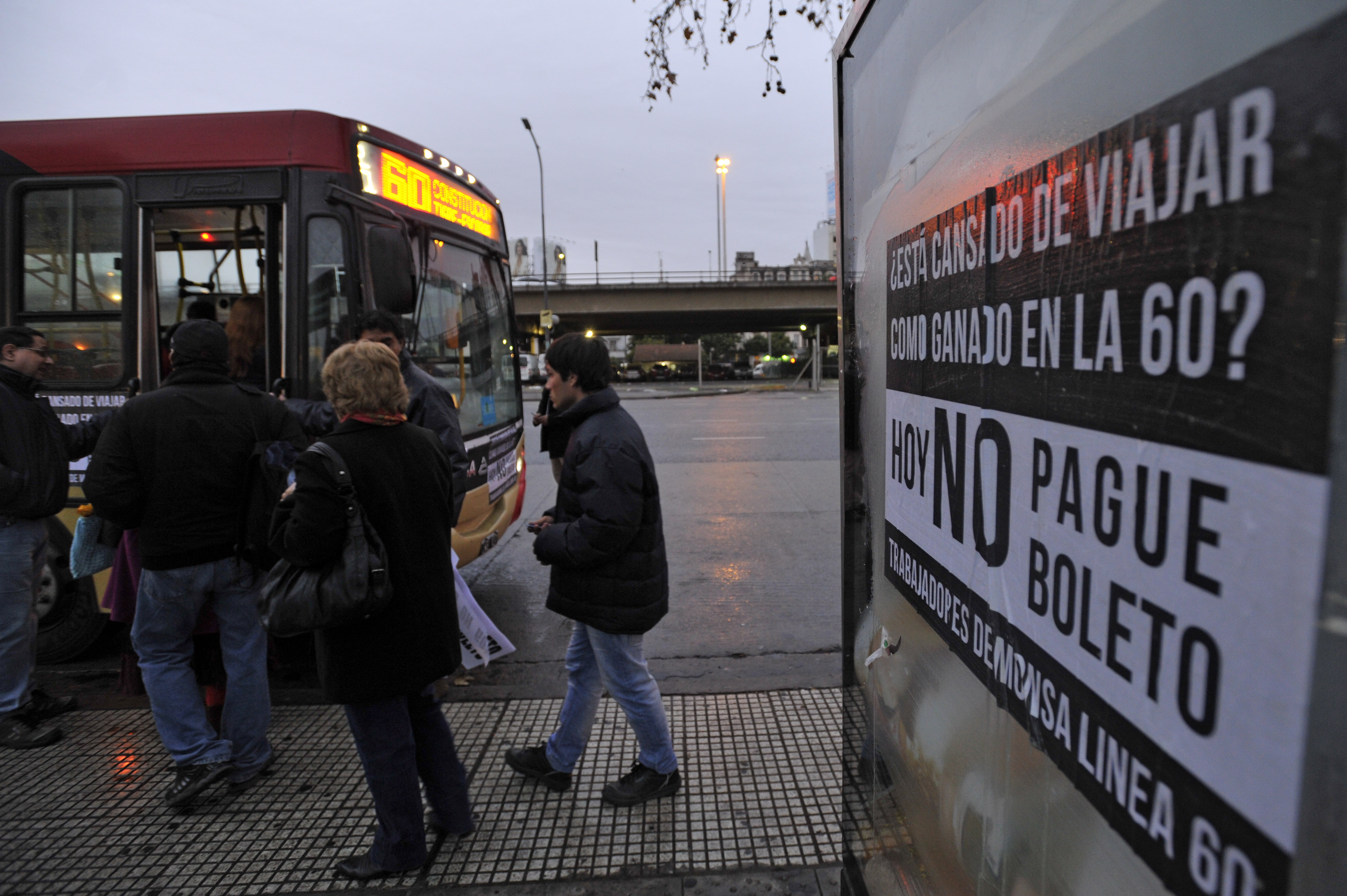 Marcha de choferes de la Línea 60