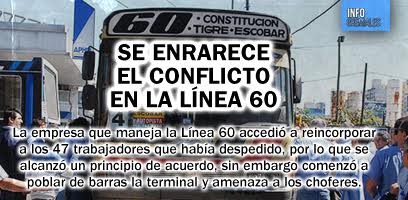 Se enrarece el conflicto en la Linea 60