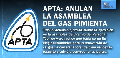 APTA: anulan la asamblea del gas pimienta