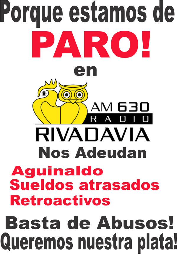 Otro paro en Radio Rivadavia