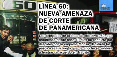 Linea 60: nueva amenaza de corte de Panamericana