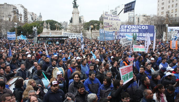 Telefónicos movilizaron por participación en las Ganancias