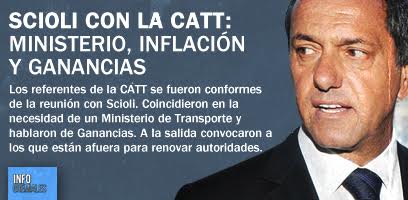 Scioli con la CATT: Ministerio, inflación y Ganancias