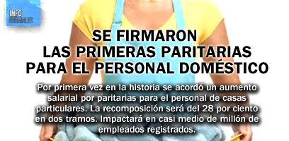 Se firmaron las primeras paritarias para el personal doméstico