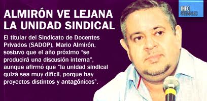 Almirón ve lejana la unidad sindical