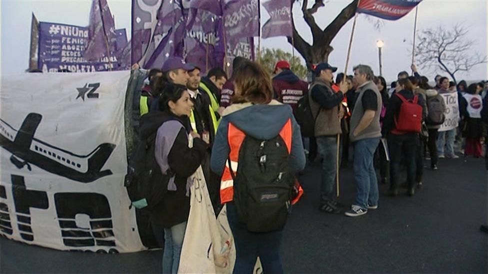 Protesta de tercerizados en aeroparque