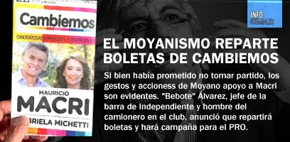 El moyanismo reparte boletas de Cambiemos