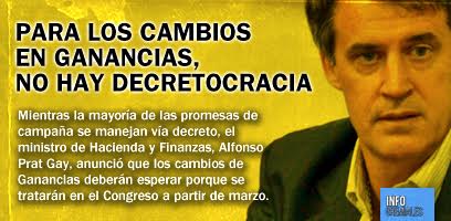 Para los cambios en Ganancias, no hay decretocracia