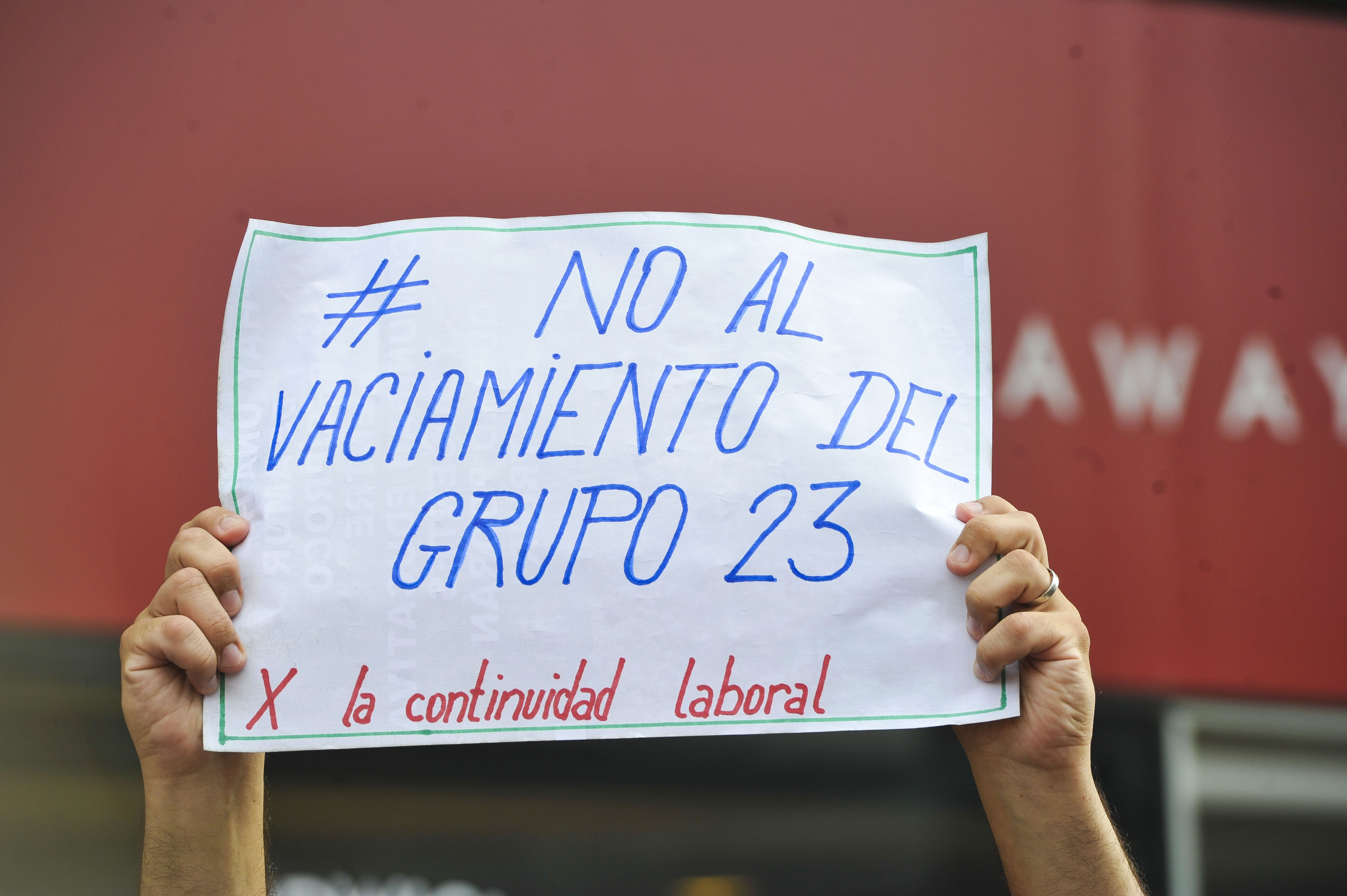 Movilización contra el vaciamiento del Grupo 23