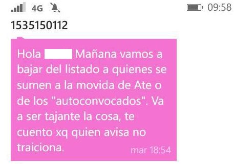 Denuncian que UPCN participó de las listas negras