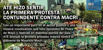 ATE hizo sentir la primera protesta contundente contra Macri