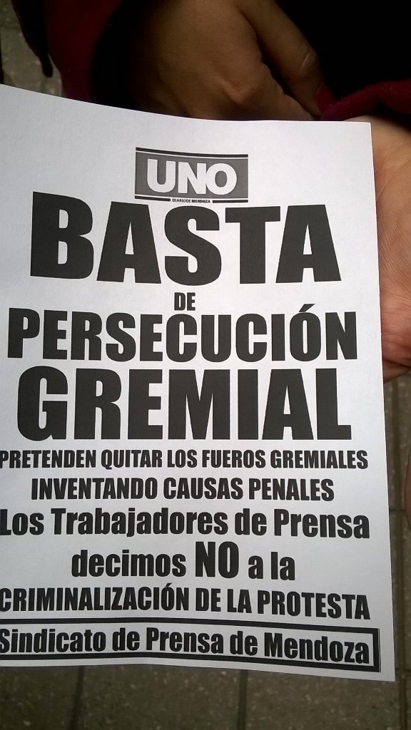 Trabajadores de prensa de Mendoza marcharon a Tribunales