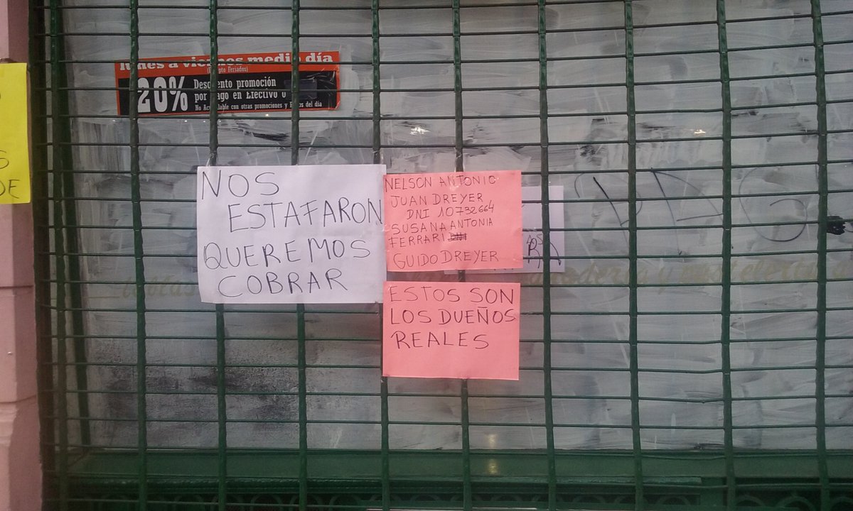 Cierra otro restaurante porteño y despide 20 empleados sin pagar indemnización