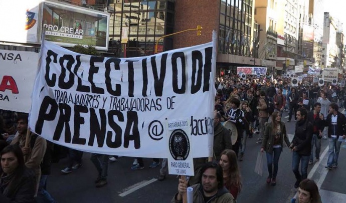 Trabajadores de Prensa contra un decreto de Macri