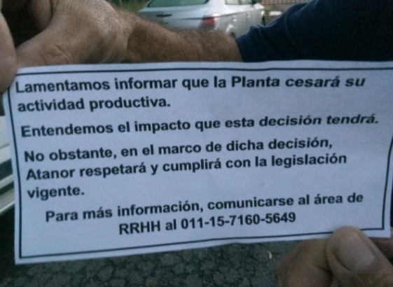 Más despidos: Atanor cierra sus plantas en Munro y Baradero