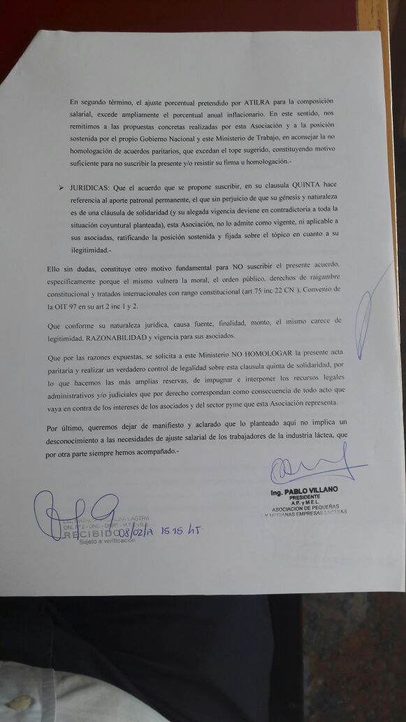 Cepo a los salarios: otra cámara empresaria le pide a Triaca que no homologue lo firmado en paritarias