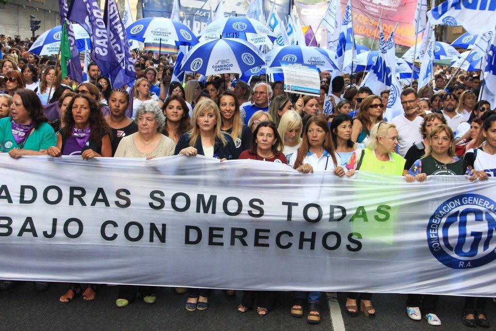 Importante presencia sindical en el #8M