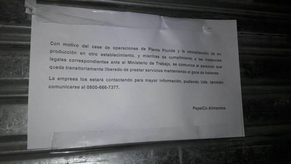 Cierra Pepsico y deja 600 familias en la calle