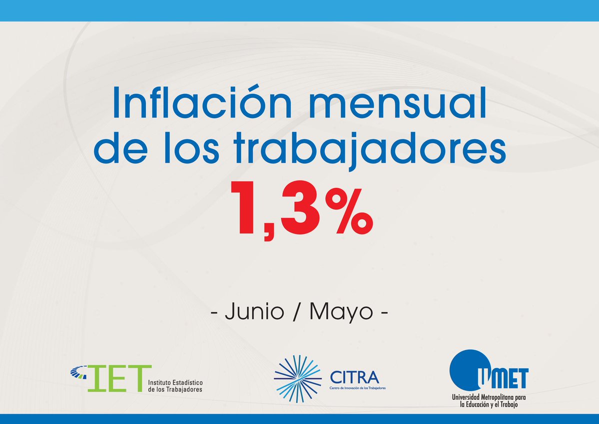 Para el Instituto Estadístico de los Trabajadores, la inflación de junio fue de 1,3%