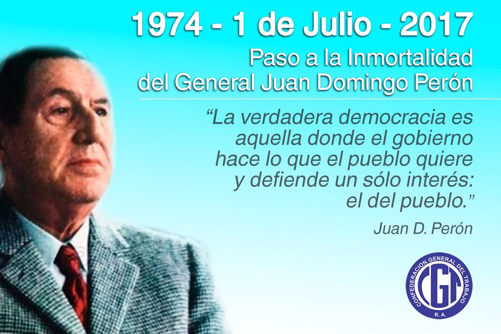 La CGT recordó a Perón a 43 años de su muerte