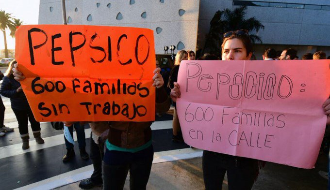 Trabajadores de Pepsico reclamaron contra los despidos en la boda de Messi