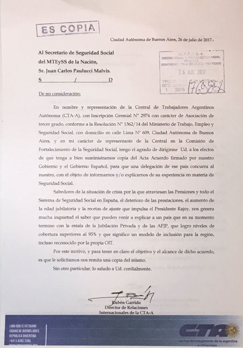 La CTA le advierte al Gobierno que el modelo previsional que busca replicar está en crisis