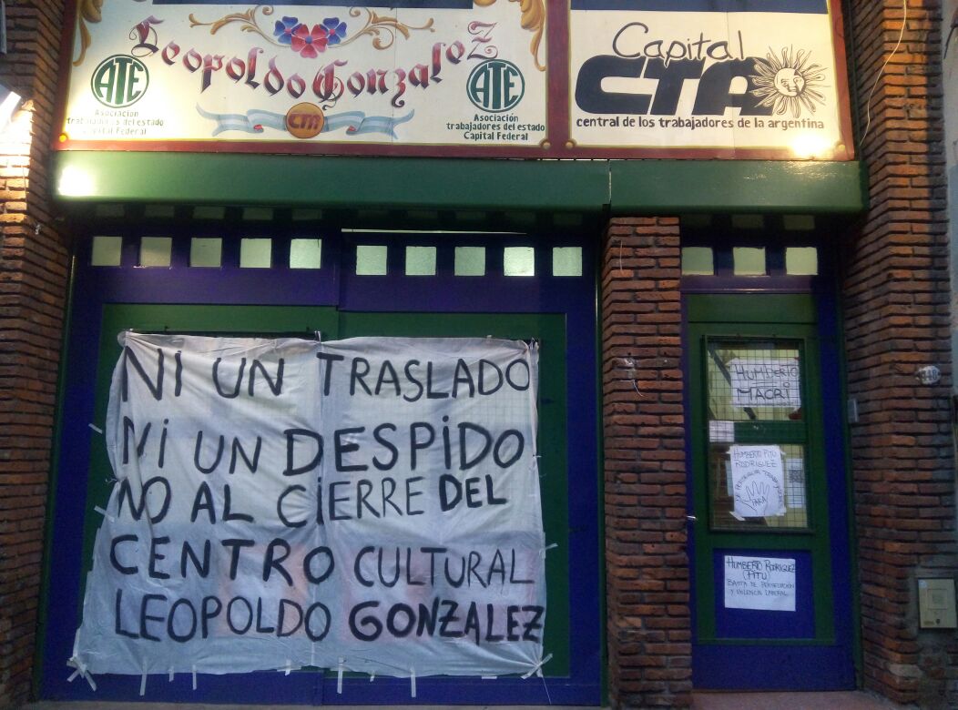 Ocupan el Centro Cultural Leopoldo Gonzalez y le piden a ATE Capital que continúe funcionando